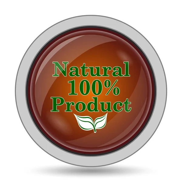 Icône Produit 100 Naturel Bouton Site Web Orange Sur Fond — Photo