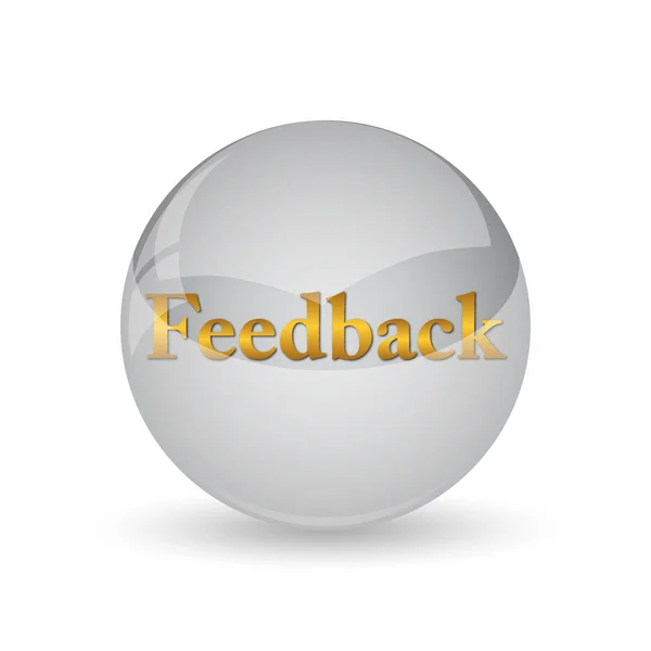 Pictogram Voor Feedback Internet Knop Witte Achtergrond — Stockfoto