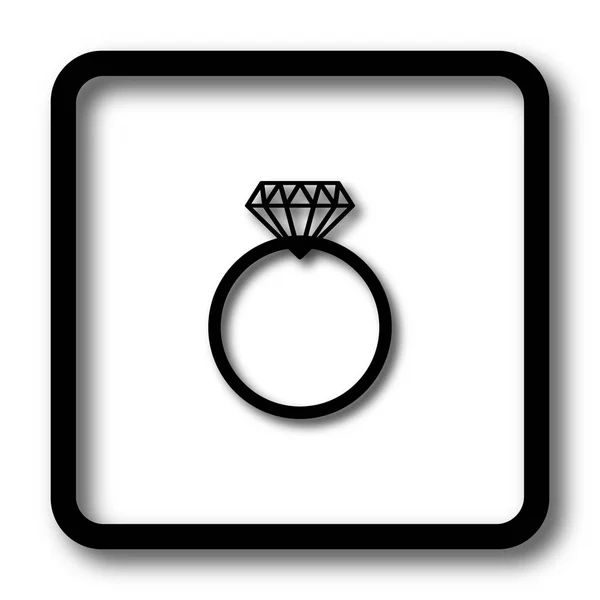 Ícone anel de diamante — Fotografia de Stock