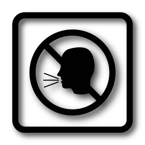 Tlačítko Webové Stránky Žádné Mluvení Ikonu Černé Bílém Pozadí — Stock fotografie