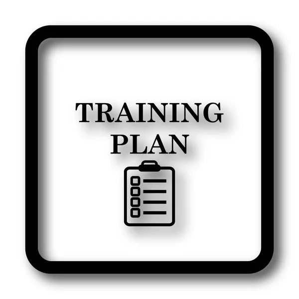 Training plan icon, black website button on white background