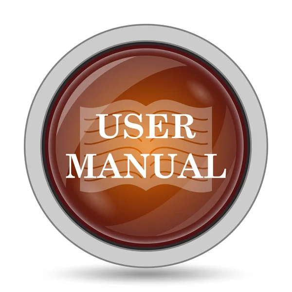 User Manual Icon Orange Website Button White Background — Stock Photo, Image