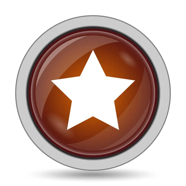Icono Favorito Botón Naranja Del Sitio Web Sobre Fondo Blanco — Foto de Stock