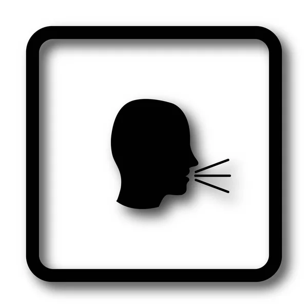 Icono Parlante Botón Del Sitio Web Negro Sobre Fondo Blanco —  Fotos de Stock