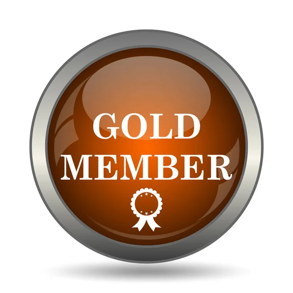 Gold Member Icon Internet Button White Background — Stock Photo, Image