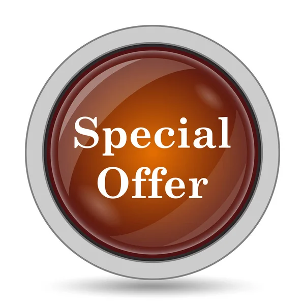 Special offer icon, orange website button on white background