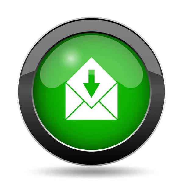 Přijímat Mailové Tlačítko Webové Stránky Ikonu Zelená Bílém Pozadí — Stock fotografie
