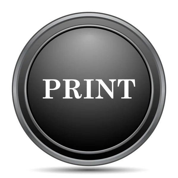 Print Icon Black Website Button White Background — Stock Photo, Image