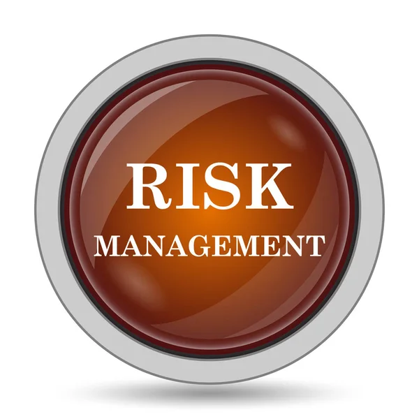 Risk Management Orange Webbplats Ikonknappen Vit Bakgrund — Stockfoto