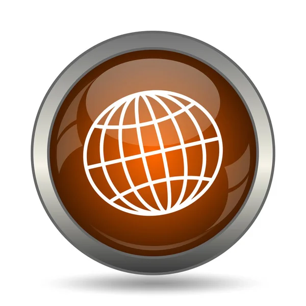 Globe Icon Internet Button White Background — Stock Photo, Image