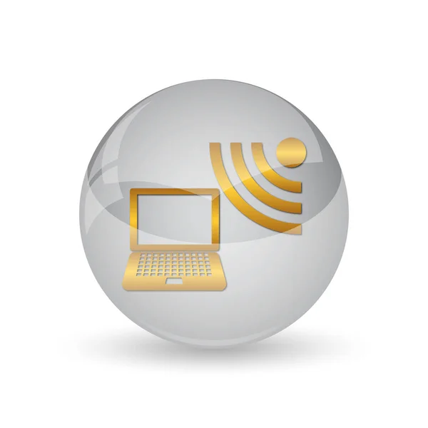 Wireless laptop icon — Stock Photo, Image