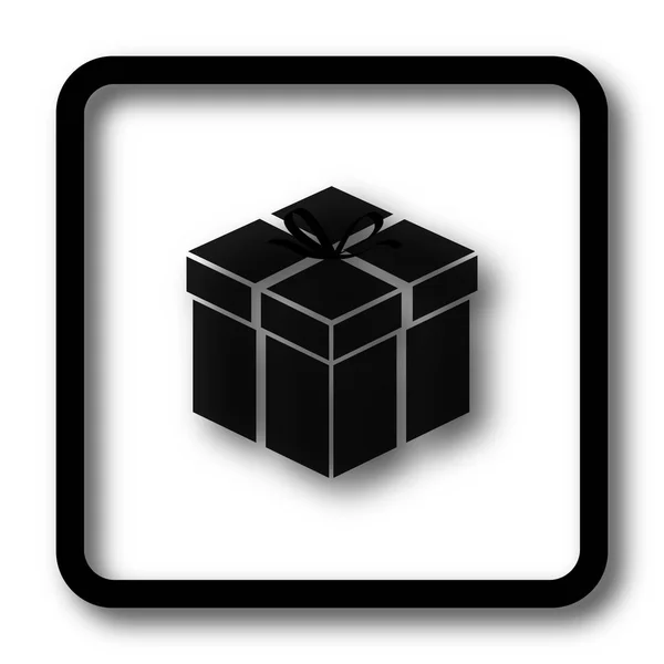 Gift Icon Black Website Button White Background — Stock Photo, Image