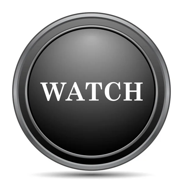 Icono Del Reloj Botón Del Sitio Web Negro Sobre Fondo —  Fotos de Stock