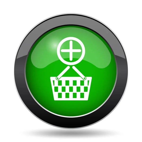 Add to basket icon, green website button on white background