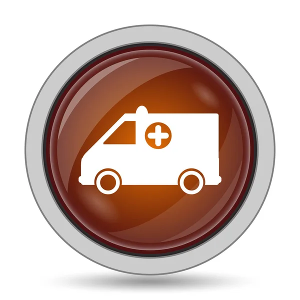 白い背景のアイコン オレンジのウェブサイトのボタンを救急車 — ストック写真