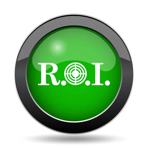 Icono Roi Botón Verde Del Sitio Web Sobre Fondo Blanco —  Fotos de Stock