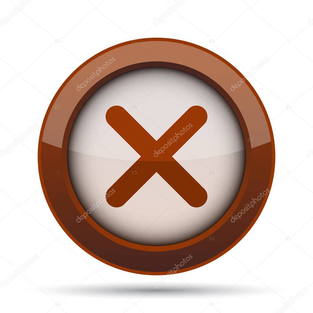 X close icon. Internet button on white background.