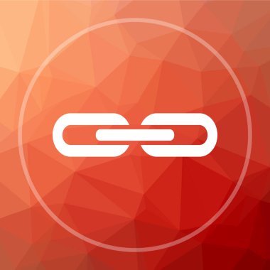 Bağlantı simgesini. Kırmızı Düşük poli arka plan bağlantı Web sitesi düğmesini