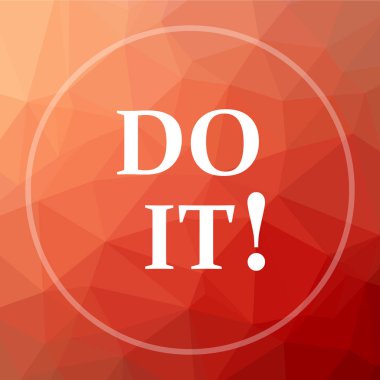 Simge yapmak. Web sitesi yapmak düğmesini kırmızı düşük poli arka plan üzerinde