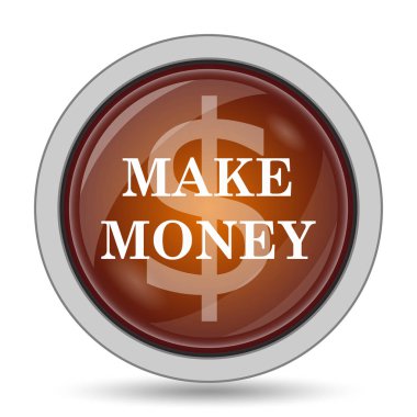 Beyaz arka plan üzerinde para turuncu kutsal kişilerin resmi web sitesi düğme yapmak