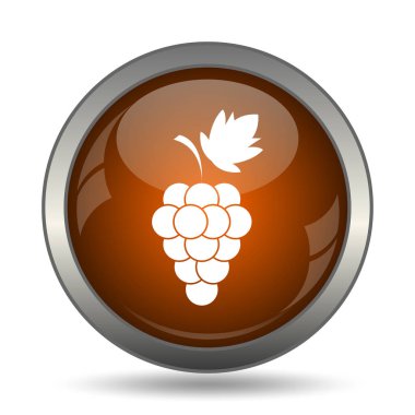 Üzüm simgesi. Beyaz arka plan üzerinde Internet düğmesi.