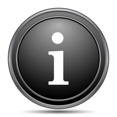 Beyaz arka plan üzerinde bilgi simgesi, siyah Web sitesi düğmesini