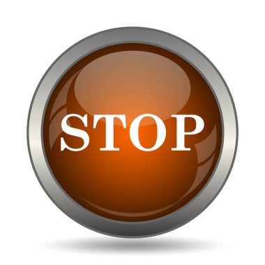 Simge durdurmak. Beyaz arka plan üzerinde Internet düğmesi.