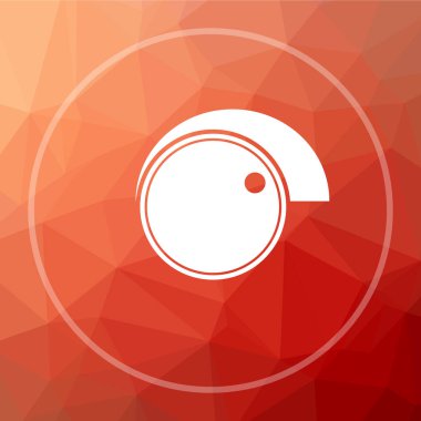 Ses denetimi simgesini. Ses ayarı denetimi Web sitesi düğmesine kırmızı düşük poli arka plan