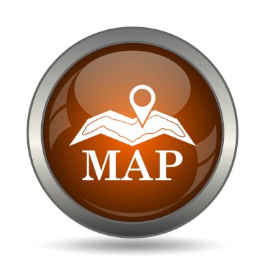 Harita simgesi. Beyaz arka plan üzerinde Internet düğmesi.
