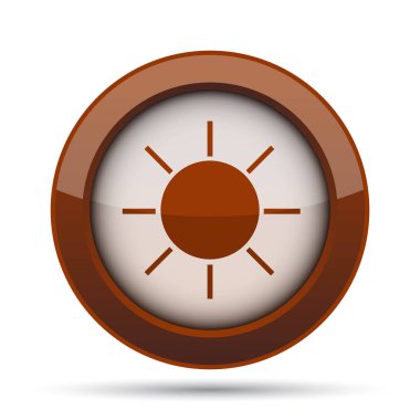 Güneş simgesi. Beyaz arka plan üzerinde Internet düğmesi.