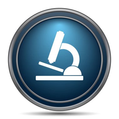 Mikroskop simgesi. Beyaz arka plan üzerinde Internet düğmesi