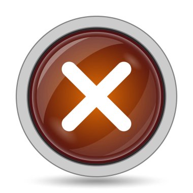 Kapat simgesini, turuncu web sitesi düğmesini beyaz arka plan üzerinde x