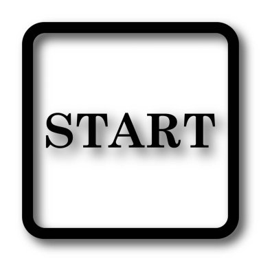 Beyaz arka plan üzerinde siyah kutsal kişilerin resmi web sitesi düğme başlatmak