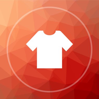 T-kısa kutsal kişilerin resmi. T-kısa Web sitesi düğmesini kırmızı düşük poli arka plan üzerinde