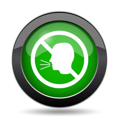 Beyaz zemin üzerine konuşan yok kutsal kişilerin resmi, yeşil Web sitesi düğme