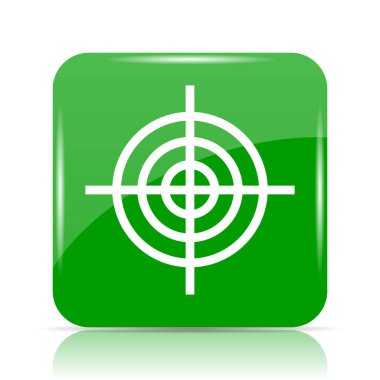 Hedef simgesi. Beyaz arka plan üzerinde Internet düğmesi