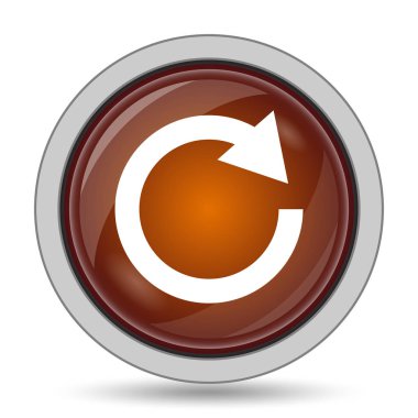 Beyaz arka plan üzerinde bir ok simgesi, turuncu web sitesi düğmesini yeniden