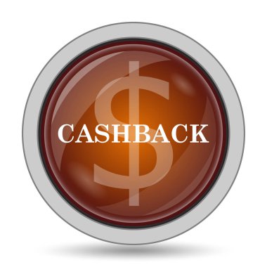Cashback turuncu kutsal kişilerin resmi web sitesi düğme beyaz arka plan üzerinde