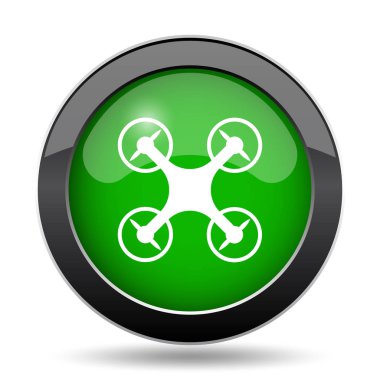 Drone yeşil kutsal kişilerin resmi web sitesi düğme beyaz arka plan üzerinde