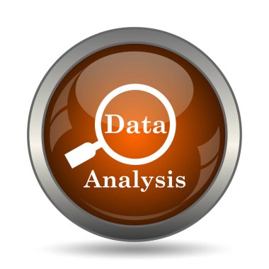 Veri Analizi simgesi. Beyaz arka plan üzerinde Internet düğmesi.