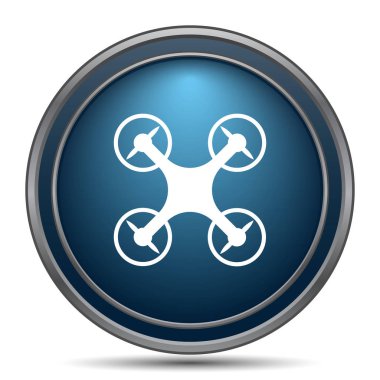 Drone simgesi. Beyaz arka plan üzerinde Internet düğmesi