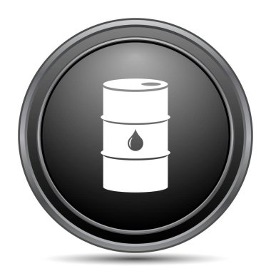 Petrol varil siyah kutsal kişilerin resmi web sitesi düğme beyaz arka plan üzerinde