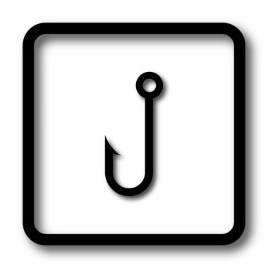 Kutsal kişilerin resmi, beyaz arka planda siyah Web sitesi düğmesini Balık kanca