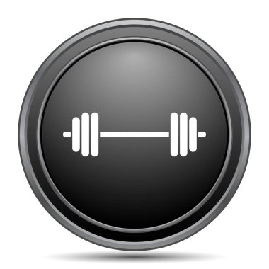 Beyaz arka plan üzerinde halter kutsal kişilerin resmi, siyah Web sitesi düğme