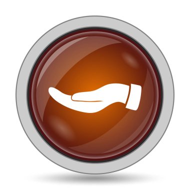 El simgesi, turuncu web sitesi düğmesini beyaz arka plan üzerinde