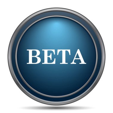 Beta simgesi. Beyaz arka plan üzerinde Internet düğmesi