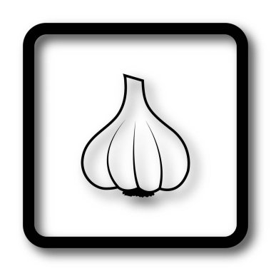 Sarımsak siyah kutsal kişilerin resmi web sitesi düğme beyaz arka plan üzerinde