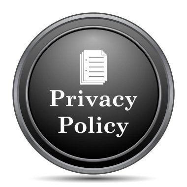 Gizlilik ilkesi siyah kutsal kişilerin resmi web sitesi düğme beyaz arka plan üzerinde