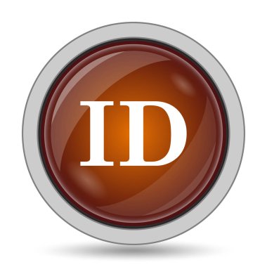 ID simgesi, turuncu web sitesi düğmesi beyaz arka plan üzerinde