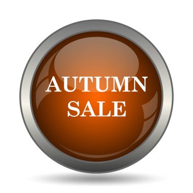 Sonbahar satış simgesi. Beyaz arka plan üzerinde Internet düğmesi.